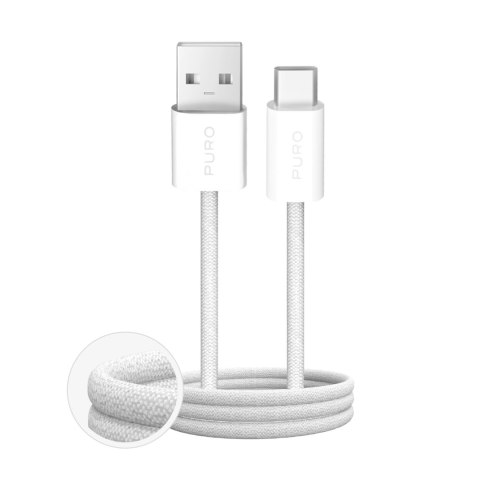 Kabel przewód USB-A - USB-C w oplocie Fabrik 2.0 10W 1.5 m - biały Kabel przewód USB-A - USB-C w oplocie Fabrik 2.0 10W 1.5 m - biały