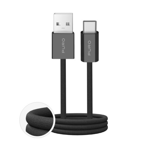 Kabel przewód USB-A - USB-C w oplocie Fabrik 2.0 10W 1.5 m - czarny Kabel przewód USB-A - USB-C w oplocie Fabrik 2.0 10W 1.5 m - czarny