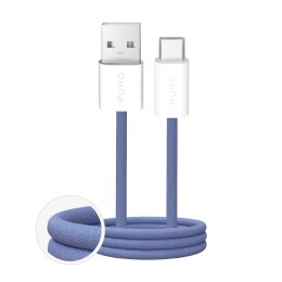 Kabel przewód USB-A - USB-C w oplocie Fabrik 2.0 10W 1.5 m - niebieski