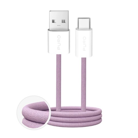 Kabel przewód USB-A - USB-C w oplocie Fabrik 2.0 10W 1.5 m - różowy Kabel przewód USB-A - USB-C w oplocie Fabrik 2.0 10W 1.5 m - różowy