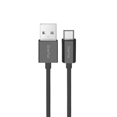 Kabel przewód USB-A - microUSB TPE 12W 1m - czarny Kabel przewód USB-A - microUSB TPE 12W 1m - czarny