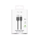 Kabel przewód USB-A - microUSB TPE 12W 1m - czarny Kabel przewód USB-A - microUSB TPE 12W 1m - czarny