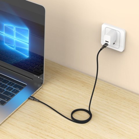 Kabel przewód USB-C PD 100W 5A 300 cm - szary Kabel przewód USB-C PD 100W 5A 300 cm - szary