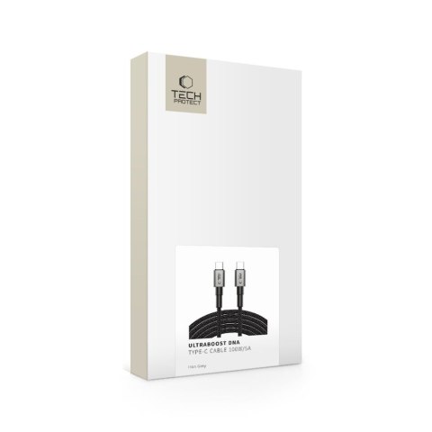 Kabel przewód USB-C PD 100W 5A 300 cm - szary Kabel przewód USB-C PD 100W 5A 300 cm - szary