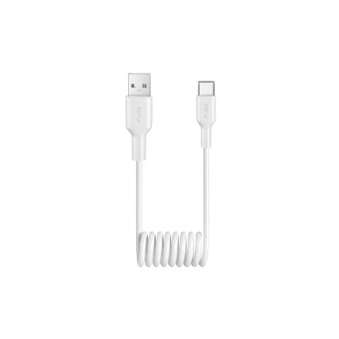 Kabel przewód spiralny USB-A - USB-C 10W 1m - biały Kabel przewód spiralny USB-A - USB-C 10W 1m - biały