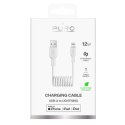 Kabel przewód spiralny USB-A - iPhone Lightning 12W 1m - biały Kabel przewód spiralny USB-A - iPhone Lightning 12W 1m - biały