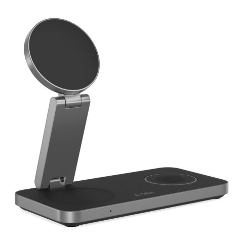 Ładowarka indukcyjna 3w1 do smartfona smartwatcha słuchawek z kablem USB-C - czarna Ładowarka indukcyjna 3w1 do smartfona smartwatcha słuchawek z kablem USB-C - czarna