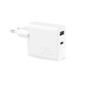 Ładowarka sieciowa USB-A USB-C PD 25W - biała Ładowarka sieciowa USB-A USB-C PD 25W - biała