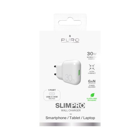 Ładowarka sieciowa USB-C GaN 30W - biała Ładowarka sieciowa USB-C GaN 30W - biała