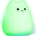 Lampka nocna silikonowa dla dzieci na baterie 7 kolorów LED - kot