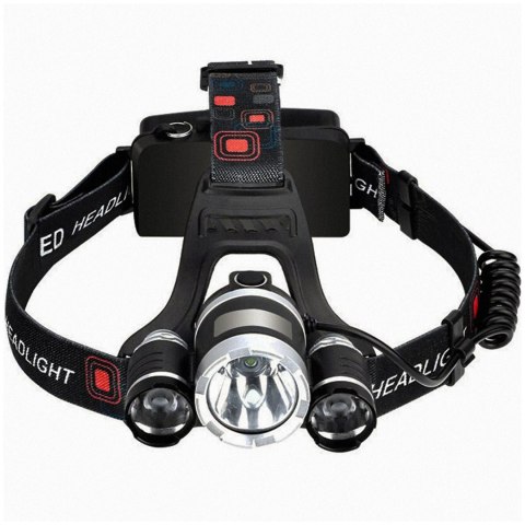 Latarka czołowa czołówka na baterie 4 tryby 3 LED