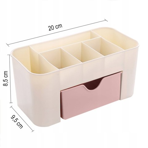 Organizer stojak łazienkowy na kosmetyki pędzle z szufladką