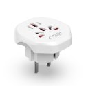 Przejściówka adapter podróżny UK/US/AU/FI/CN-1/CN-2 do EU - biały