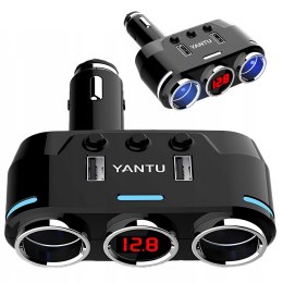 Rozdzielacz gniazda zapalniczki ładowarka 2x USB-A LCD 12/24 V 100 W