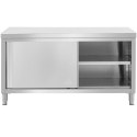 Stół blat roboczy centralny z szafką drzwi suwane STAL 160 x 80 cm