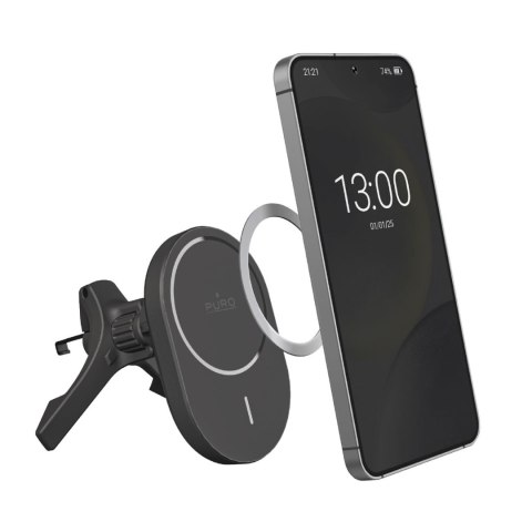 Uchwyt samochodowy do telefonu z ładowarką Qi2 MagSafe 15W - czarny Uchwyt samochodowy do telefonu z ładowarką Qi2 MagSafe 15W - czarny