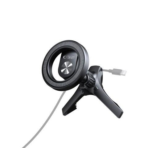 Uchwyt samochodowy na kratkę nawiewu do smartfona z pierścieniami MagSafe N53 - czarny Uchwyt samochodowy na kratkę nawiewu do smartfona z pierścieniami MagSafe N53 - czarny