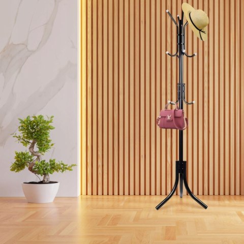 Wieszak podłogowy stojący na ubrania loft 3 poziomy 175 cm - czarny Wieszak podłogowy stojący na ubrania loft 3 poziomy 175 cm - czarny