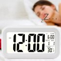 Zegar budzik z termometrem datą na baterie podświetlany Zegar budzik z termometrem datą na baterie podświetlany