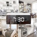 Zegar budzik z termometrem podświetlaniem LED - lustrzany Zegar budzik z termometrem podświetlaniem LED - lustrzany