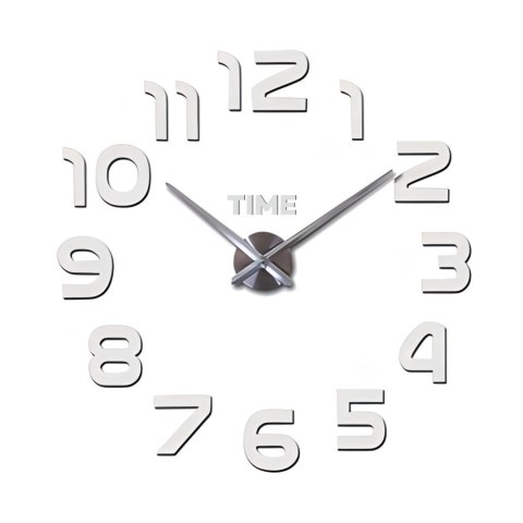 Zegar ścienny naklejany lustrzany nowoczesny cichy śr. 60 cm Zegar ścienny naklejany lustrzany nowoczesny cichy śr. 60 cm