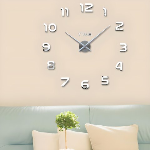 Zegar ścienny naklejany lustrzany nowoczesny cichy śr. 60 cm Zegar ścienny naklejany lustrzany nowoczesny cichy śr. 60 cm