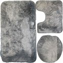 Zestaw dywaników łazienkowych antypoślizgowych szary - 3 szt. Zestaw dywaników łazienkowych antypoślizgowych szary - 3 szt.
