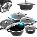 Zestaw garnków patelnia z powłoką ceramiczną pokrywkami - 12 el. Zestaw garnków patelnia z powłoką ceramiczną pokrywkami - 12 el.