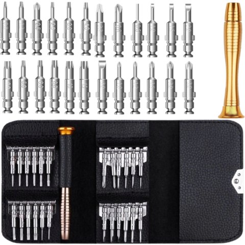 Zestaw wkrętaków precyzyjnych uchwyt 24 końcówki Zestaw wkrętaków precyzyjnych uchwyt 24 końcówki