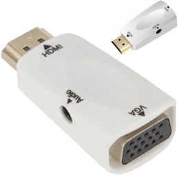 Adapter konwerter HDMI - VGA DSUB - biały