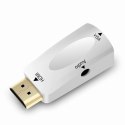Adapter konwerter HDMI - VGA DSUB - biały