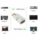 Adapter konwerter HDMI - VGA DSUB - biały
