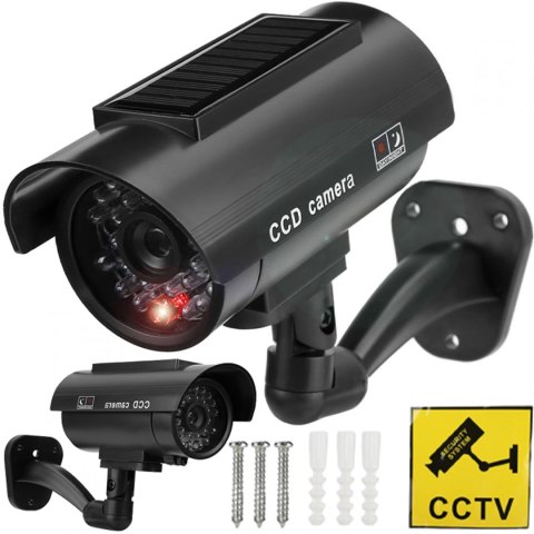 Atrapa kamery do monitoringu z migającą diodą solarna LED Atrapa kamery do monitoringu z migającą diodą solarna LED