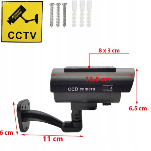Atrapa kamery do monitoringu z migającą diodą solarna LED Atrapa kamery do monitoringu z migającą diodą solarna LED