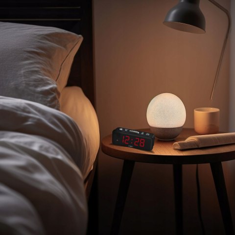 Budzik zegar elektroniczny z alarmem LED Budzik zegar elektroniczny z alarmem LED