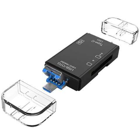 Czytnik kart SD TF 5w1 USB-A USB-C microUSB Czytnik kart SD TF 5w1 USB-A USB-C microUSB