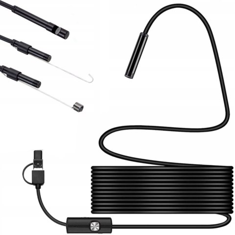 Endoskop kamera inspekcyjna 3 końcówki IP67 6 LED