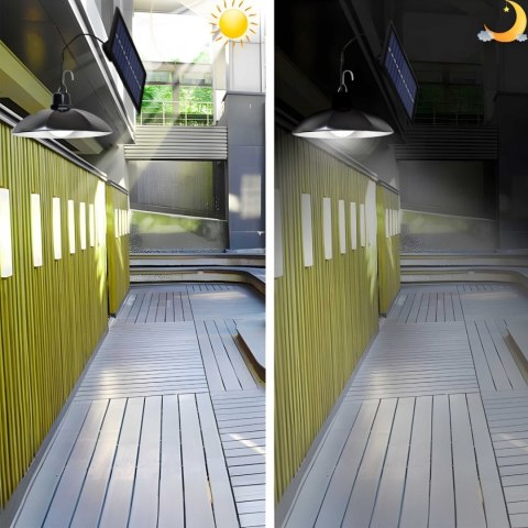 Lampa solarna wisząca ogrodowa wodoodporna 3 tryby pilot LED
