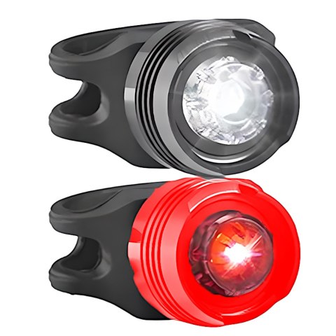 Lampka rowerowa przód tył na baterie 3 tryby - 2 szt.