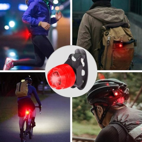 Lampka rowerowa przód tył na baterie 3 tryby - 2 szt.