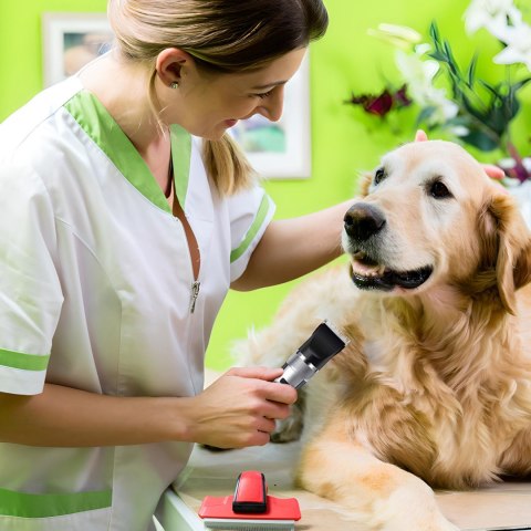 Maszynka bezprzewodowa do strzyżenia psów zwierząt LCD 9 W 4 nasadki