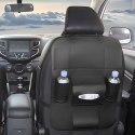 Organizer ochraniacz na fotel samochodowy 7 przegród eko skórka - czarny