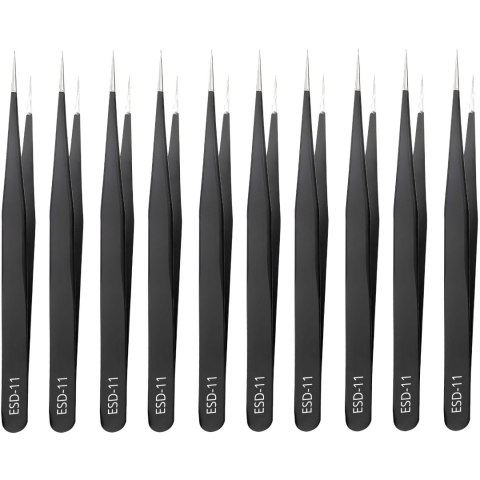 Pęseta antymagnetyczna stalowa ESD-11 14 cm - 10 szt.