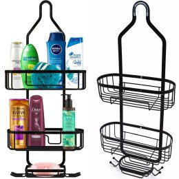 Półka prysznicowa na kosmetyki do łazienki wisząca 3 poziomy - czarna