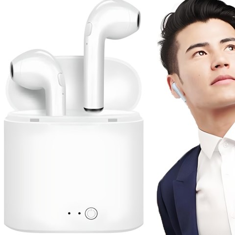 Słuchawki bezprzewodowe z funkcją powerbanku BT i7s - białe