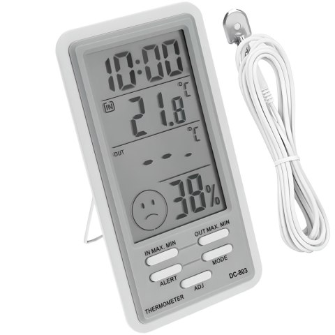 Stacja pogody termometr higrometr zegar z sondą