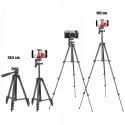 Statyw tripod z uchwytem na telefon pilotem Bluetooth 35-103 cm