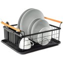 Suszarka do naczyń ociekacz metalowy z pojemnikiem na sztućce tacką - czarny