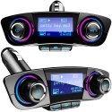 Transmiter samochodowy FM 8w1 Bluetooth TF/SD LCD do gniazda zapalniczki