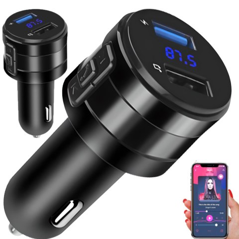 Transmiter samochodowy FM MP3 Bluetooth z ładowarką USB LCD Transmiter samochodowy FM MP3 Bluetooth z ładowarką USB LCD